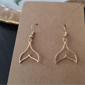 New Handcrafted Mermaid Tail Dangle Earrings on 14K Gold Plated Hooks